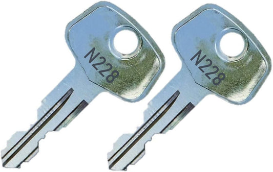 2 Thule N228 Replacement Keys - Roof Racks, Rails, Cargo Box, Carriers, Crossbars, Haulers, Bags (Codes N001-N250 or N001R-N250R) Better Than OEM!