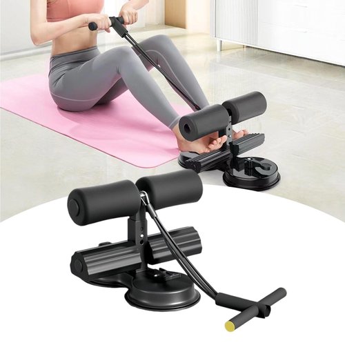 Ab Training Auxiliary Device, Double Suction Cups, Three Levels of Height Adjustment, Multi-functional Adjustable Ab Trainer Equipment, Fitness Equipment for Home & Gym (Black)