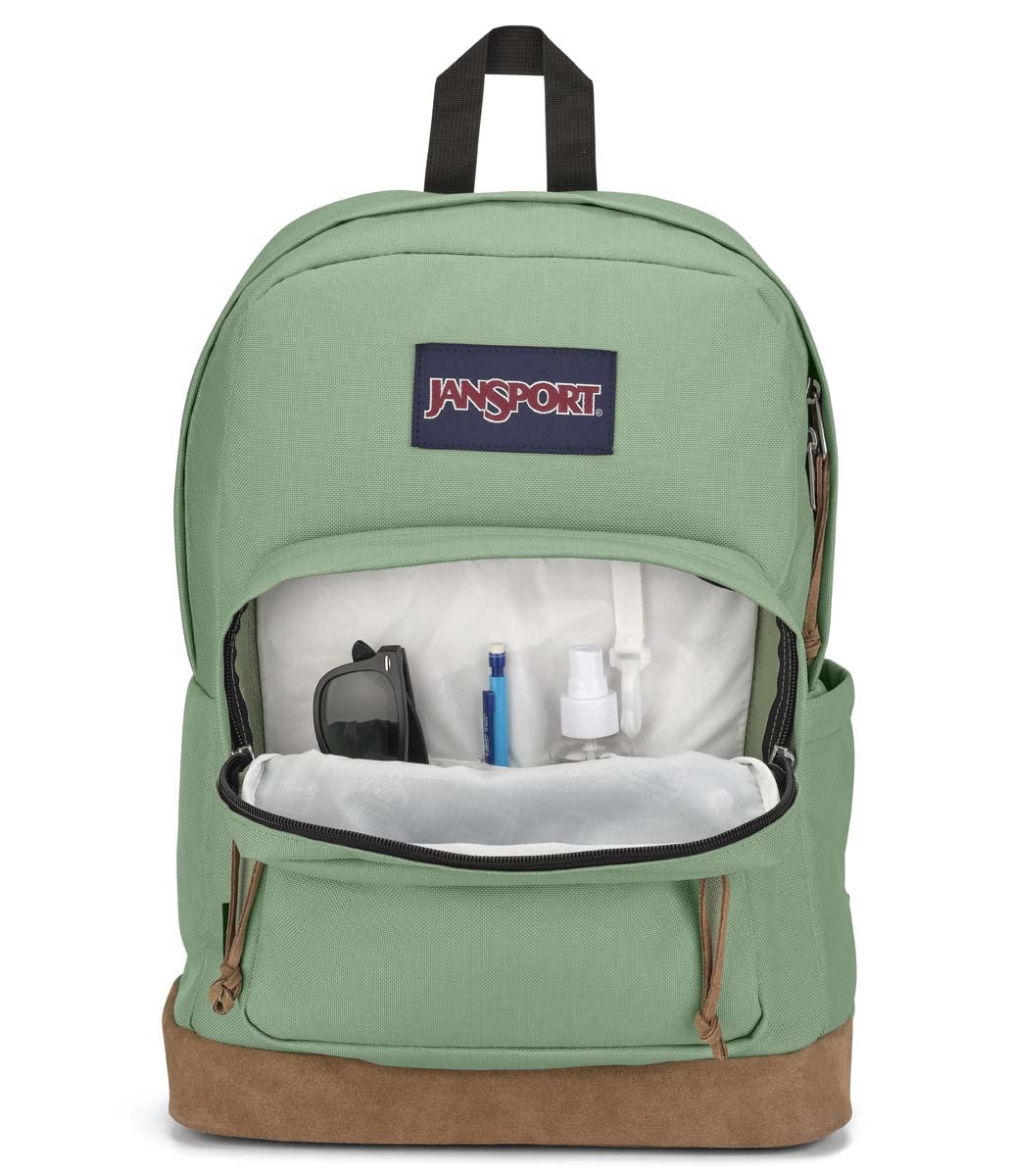 JanSport Right Pack Backpack - Durable Daypack with Padded 15" Laptop Sleeve, Spacious Main Compartment & Integrated Water Bottle Pocket - Loden Frost