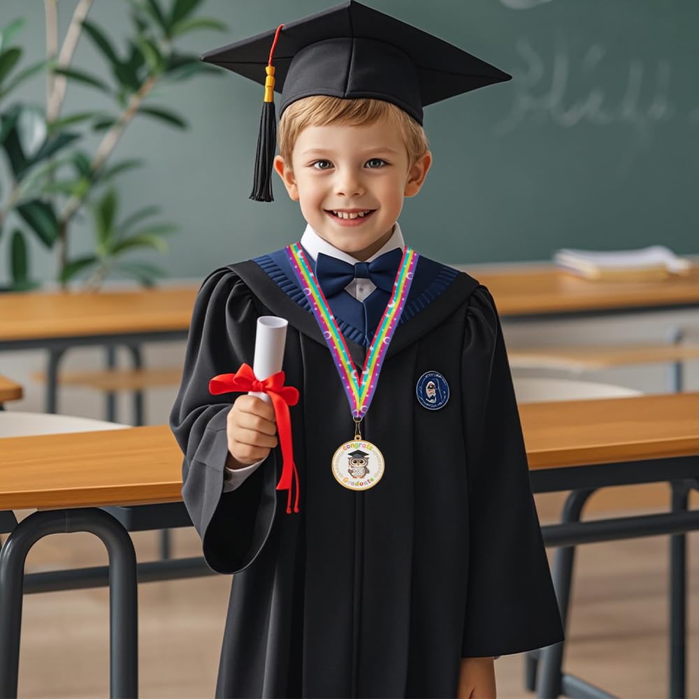 Congrats Kids Graduation Medal, 2 Inch Kindergarten Preschool Graduation Medals for Kids with Rainbow Neck Ribbon for Students Award Medallion Graduation Gifts, Graduation Decorations Class of 2025