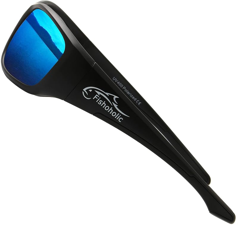 Fishoholic Polarized Bi-Focal Fishing Sunglasses with 1.5x, 2.0x or 2.5x (Variation: Black +2.5 Blu)