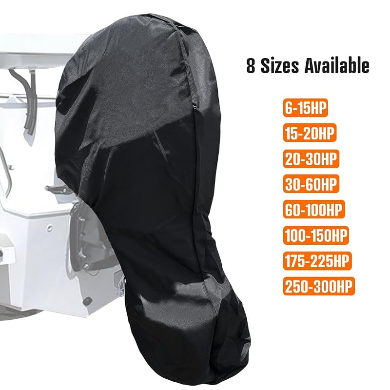 iCOVER Outboard Motor Cover 6-15HP Waterproof Heavy-Duty Oxford with Zipper
