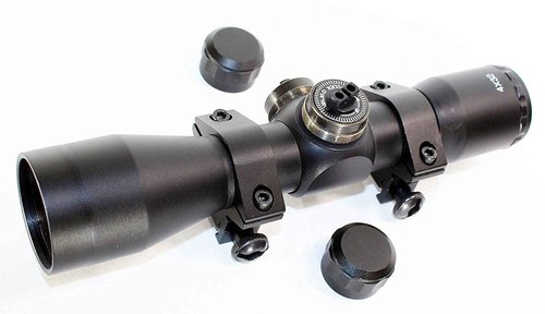 Tippmann TMC Paintball Marker Sight Scope 4x32 Aluminum Black Paintballing Optic Picatinny Rings woodsball.