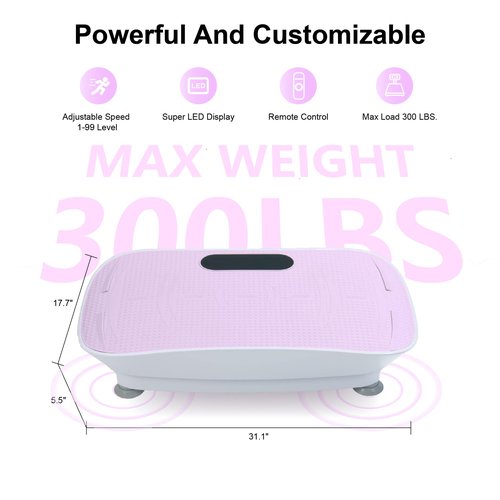 Furrnook Smart Auto Vibration Plate – 10-Level Silent Shaker Machine for Weight Loss, Toning & Massage | No-Remote Patented Start-Stop, Quiet Motor, 10-Min Auto Workout for Unisex (Pink)