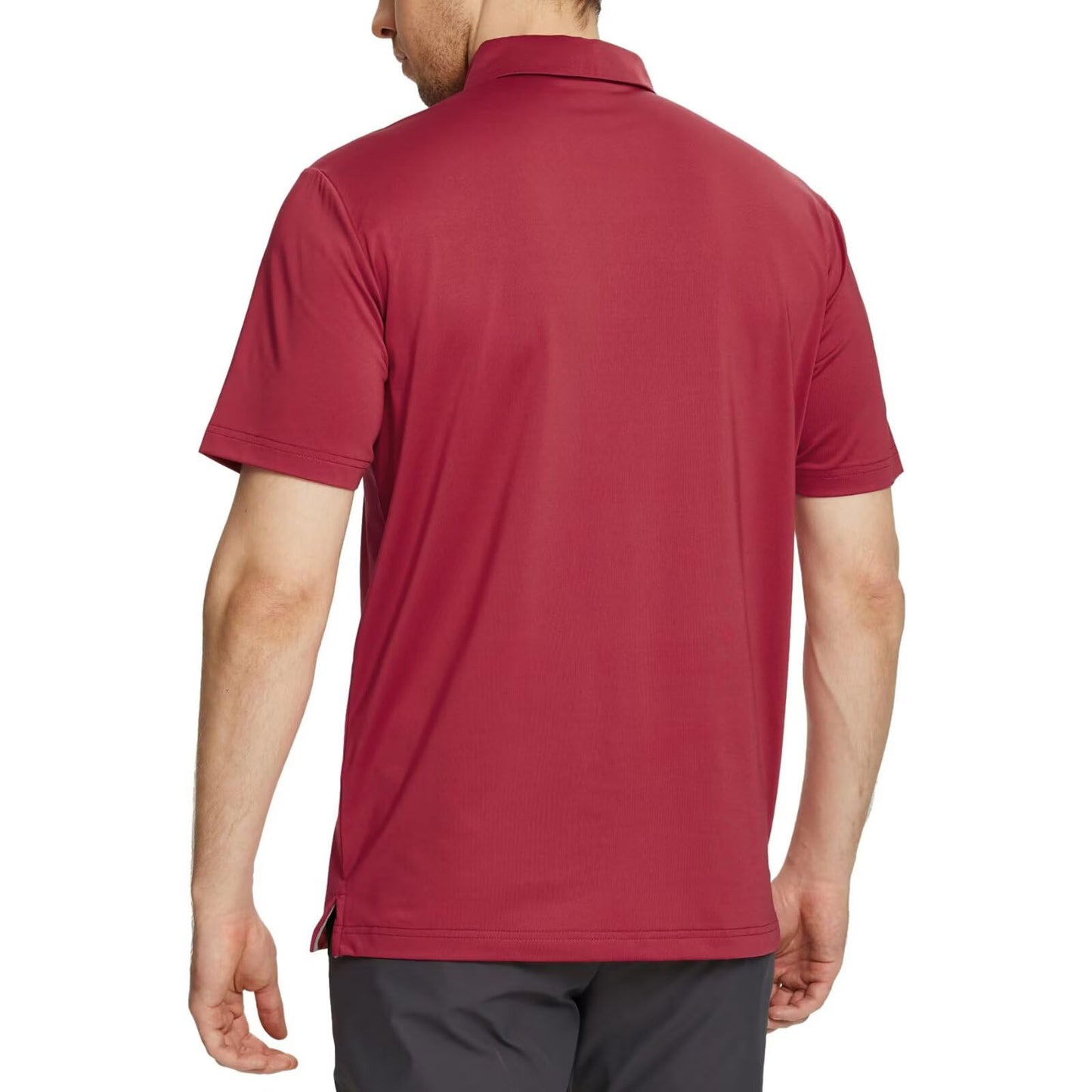 M MAELREG Mens Golf Shirts Dry Fit Short Sleeve Fashion Print Striped Casual Short Sleeve Collared Golf Polo Shirts