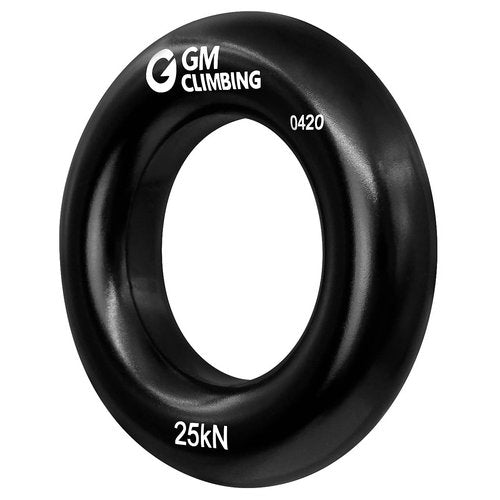 GM CLIMBING Black Small Rappel Ring 25kN for Rock Climbing Arborist Rescue Slackline Hammock 4-Pack