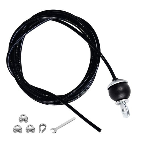 Home Gym Fitness LAT Pulldown Cable Replacement 78/118/ 236 Inch, 6mm Adjustable Length for Pulley System Cable Machine Workout Equipment, Steel Wire Rope with Rubber Stopper Ball (236 Inch)