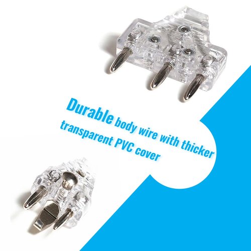 Fencing Body Cord - 2-Prong Foil/Sabre Body Cord - Fencing Foil/Sabre Body Cord with Transparent Cable Plugs (Set of 2)