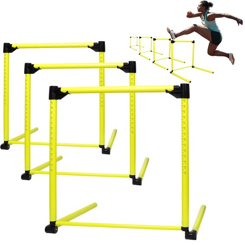 Nbguigdstr 3Pcs Hurdles Training Equipment, Adjustable Height Hurdles Track and Field, Agility Speed Jumping Training Equipment for Soccer Basketball Football Dogs, Detachable-Green