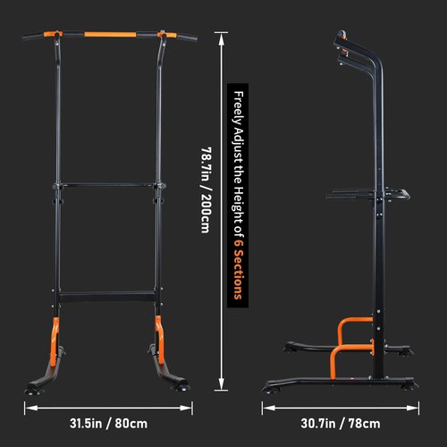 Leikefitness Power Tower Dip Station Pull Up Bar for Home Gym Adjustable Height Strength Training Workout Equipment,Pull Up Bar Station