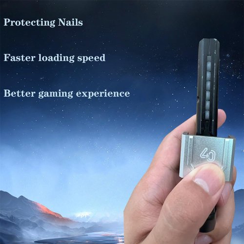 40MAX Airsoft Speed Loader for Airsoft Pistol Magazines AEG and GBB，Quick Loading to Protect Nails，Latest Version, Alloy Material (Silvery)