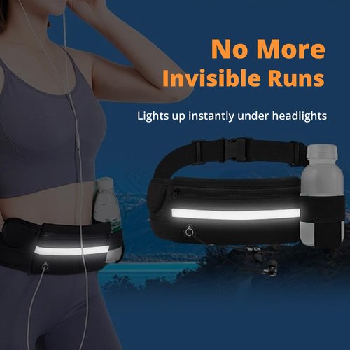 isinwheel Fanny Pack for Men Women, Small Running Belt, Phone Holder for Running, Flip Beltwaist Bag for Workout,Money Belt for Men Women (Black)