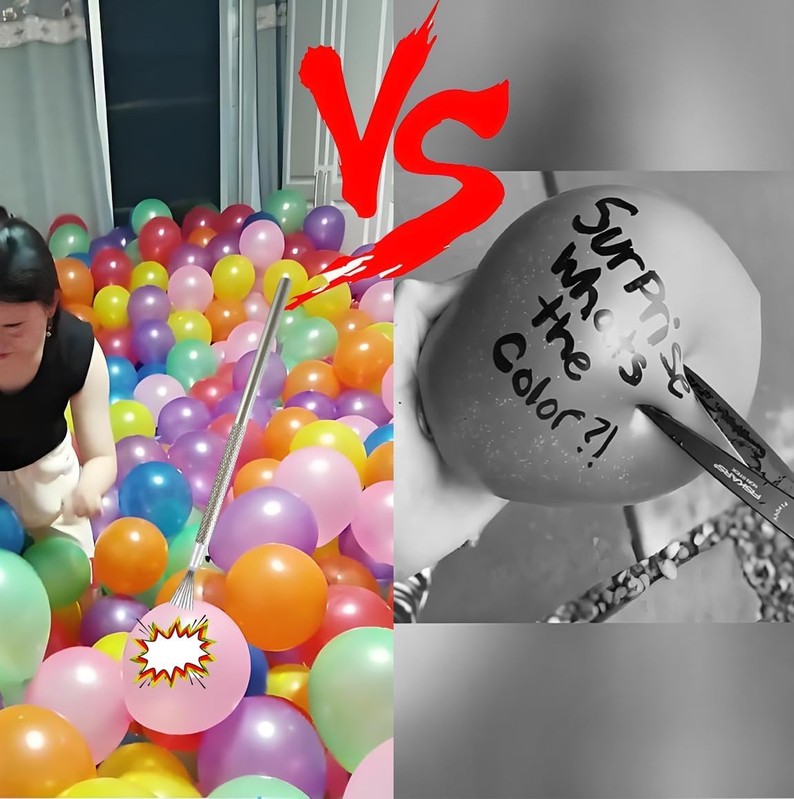 2PCS Balloon Striker Popper Tool,Balloon Burster Stick,Convenient and Practical Balloon Popper Tool with 7 Iron Pins,Ideal for Cleaning After a Party