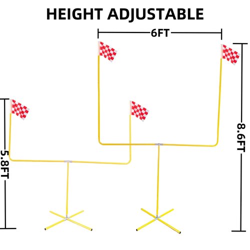 Desyeryamimi Football Field Goal Post - 8.6 ft x 6 ft Steel Tube Frame - Adjustable Height Kicking Goals for Backyard - Youth/Kids/Adults