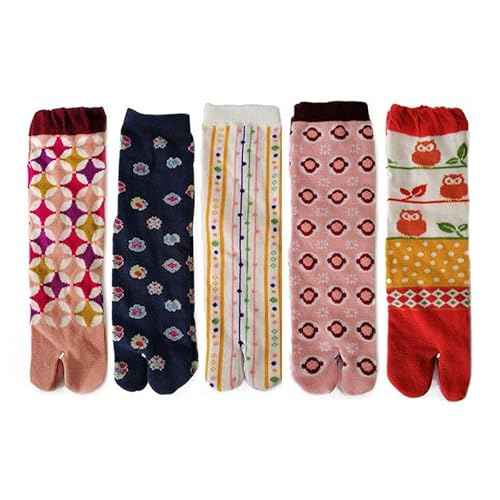 Women Toe Socks Tabi Ankle Sock Colorful Two Toe Finger Flip Flop Socks for Womens Girls