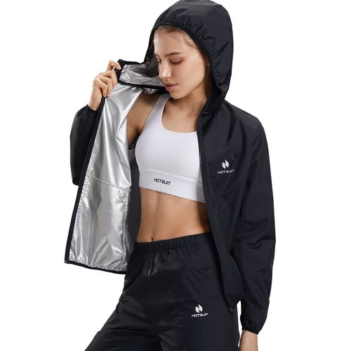 HOTSUIT Sauna Suit for Women Weight Loss Machine Washable Sweat Sauna Jacket Pants Anti Rip Sweat Suit for Gym Workout