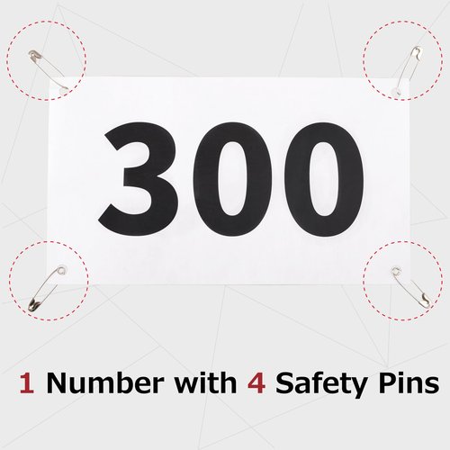 Azarxis Running Bib Competitor Numbers with Safety Pins, Tyvek Tearproof Waterproof 4" x 7" for Marathon Races Events (1-50)