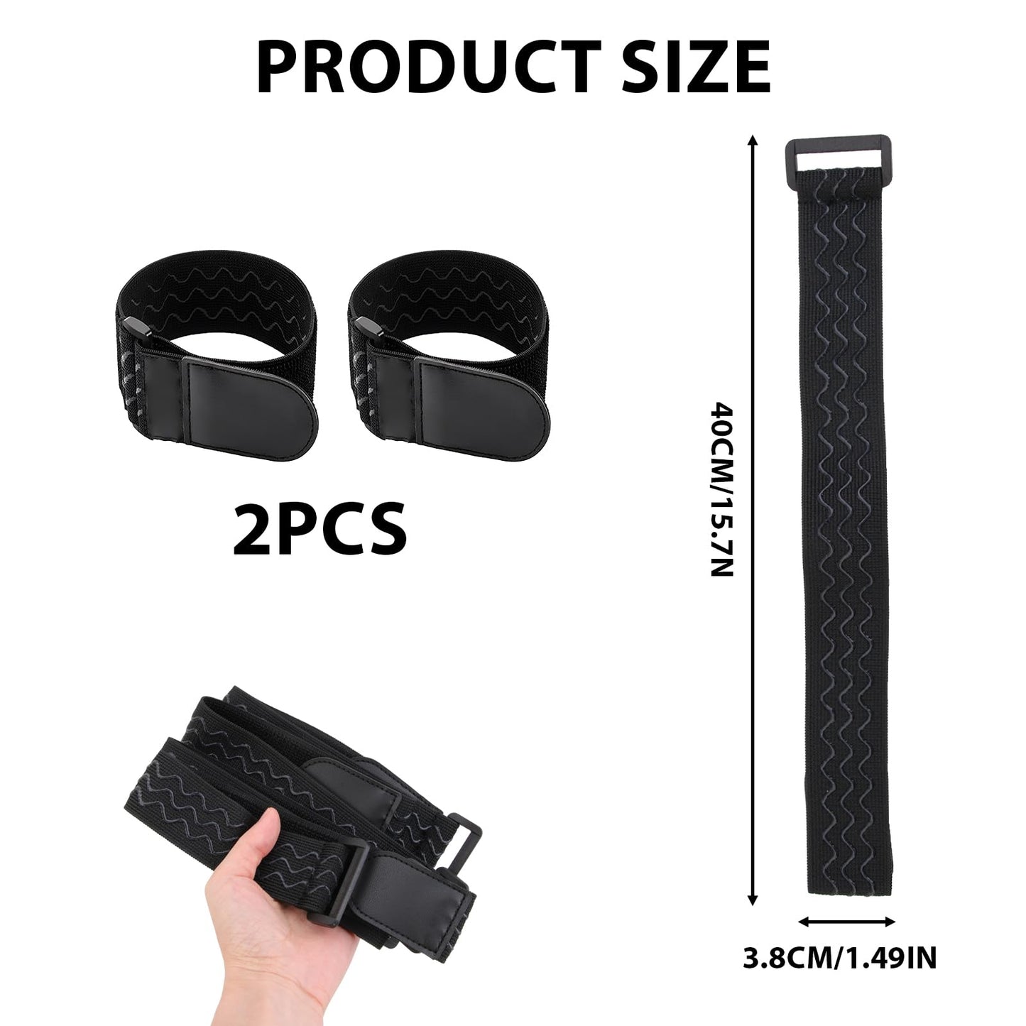 2Pcs Adjustable Elastic Boot Straps for Men, Boots Ankle Fastening Straps for Cowboy, Pant Leg Non Slip Ankle Bands for Biking Hiking Fishing Hunting Wading Gardening Traveling Military Uniforms