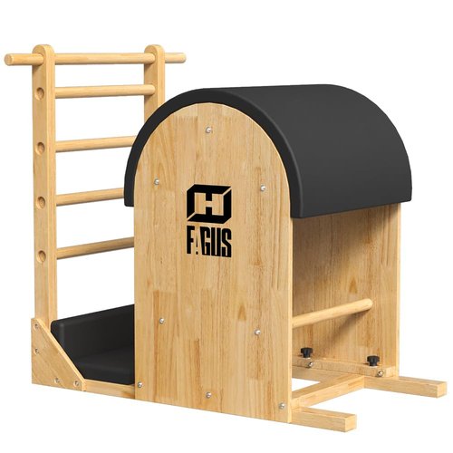 FAGUS H Pilates Ladder Barrel, Pilates Exercise Equipment for Building Strength and Flexibility, Strength-Training Tool, Workout Equipment for Home Pilates Gym or Studio Use, Burlywood / Black Pad