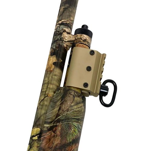 Eastern Tactical Supply Barrel Mount Picatinny Rail Mount Shotgun Barrel clamp 12ga 20ga for QD Sling Mount red Laser bipod Sling (BR005QD-TAN)
