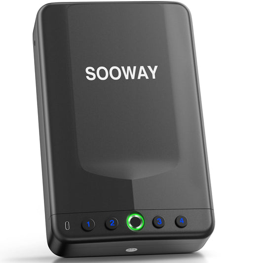 Gun Safe, Small Pistol Safe Biometric Gun Safe for Handgun, Portable Fingerprint Quick Access Gun Lock Box for Car Travel Nightstand Bedside