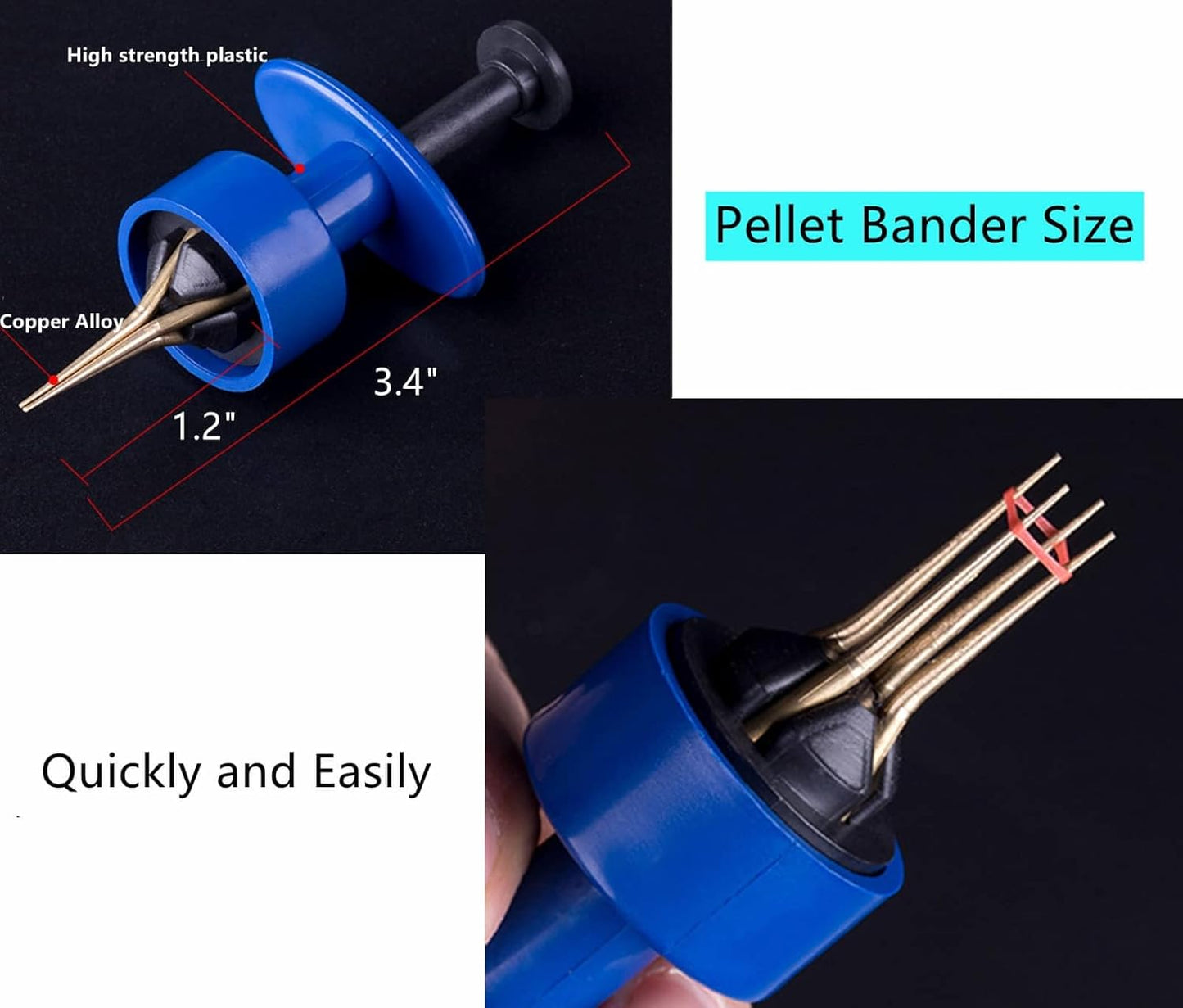 2X Pellet Bander Tool Micro Bait Bands Banding Match Coarse Fishing Terminal Tackle Set w/ 600 Bands