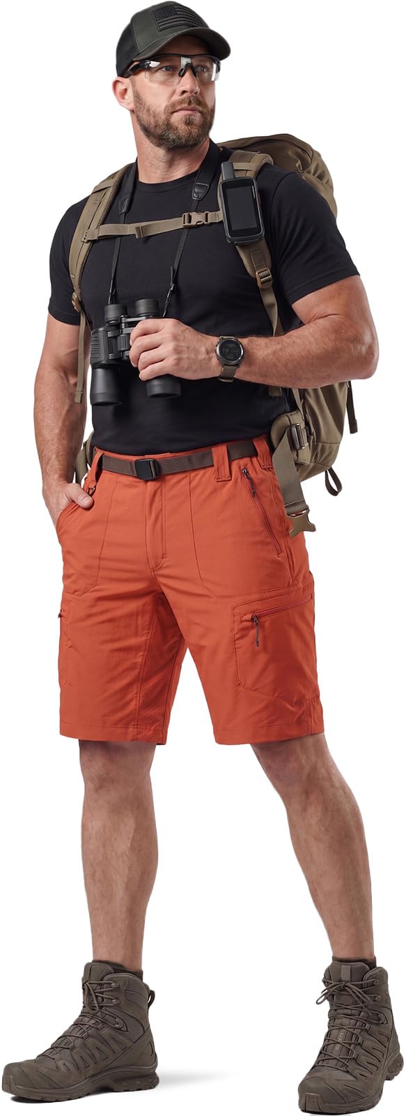 CQR Men's Quick Dry Stretch Hiking Cargo Shorts, Lightweight Water Resistant Tactical Casual, Golf & Outdoor with Pockets
