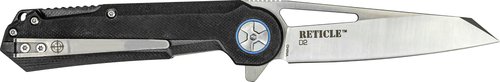 Elite Tactical Folding Pocket Knife, 8 inch Total Length, D2 Steel Wharncliffe Blade, Black G10 Handle, Ball Bearing Pivot ET-FDR004BBL