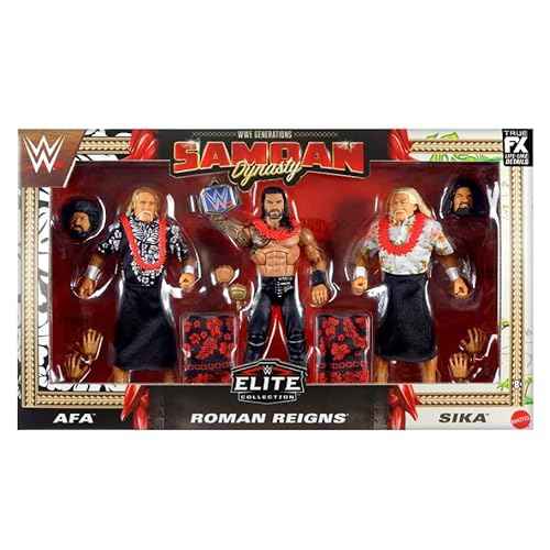WWE Generations, Elite Collection, Samoan Dynasty, Includes AFA, Roman Reigns, and Sika W/Life Like Details