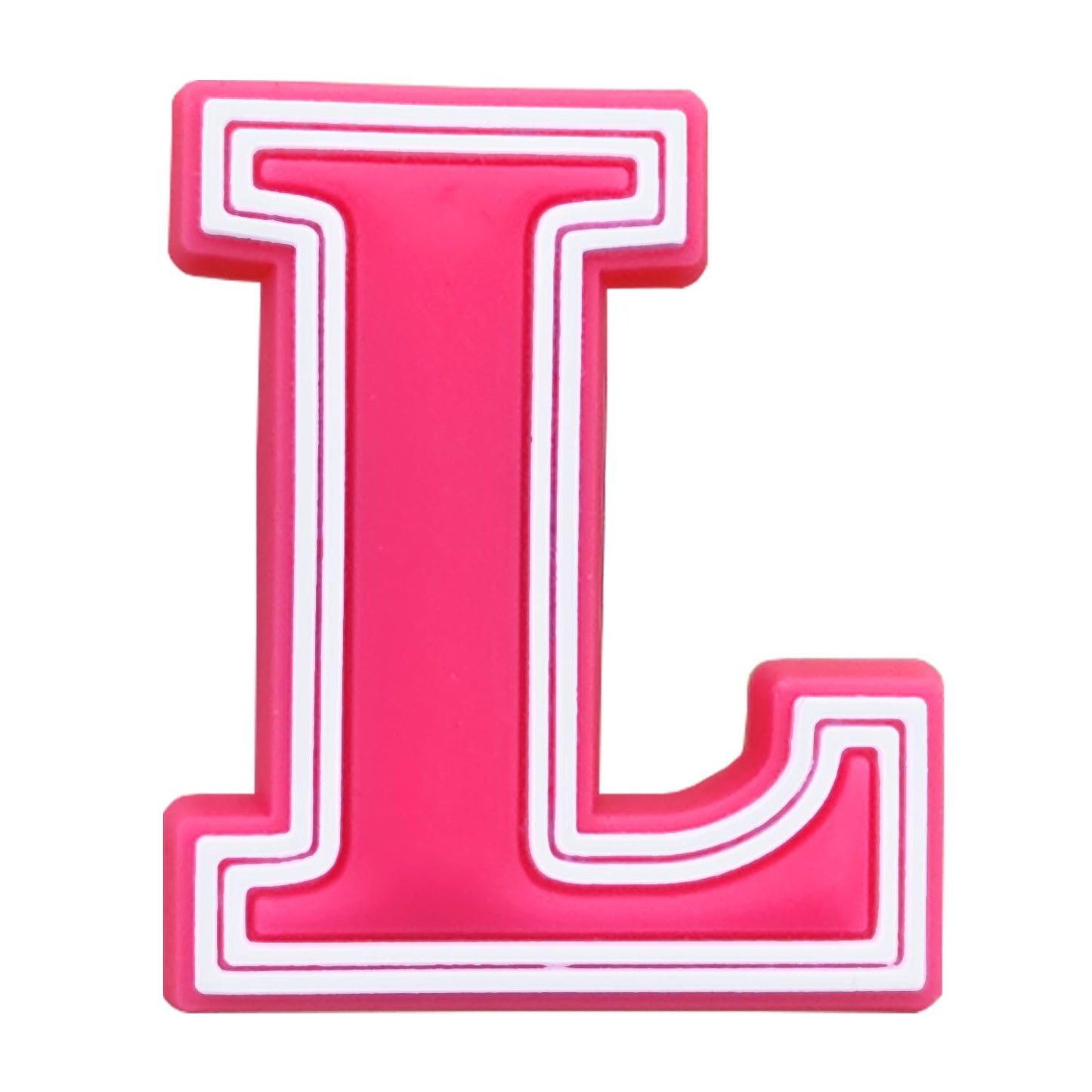 Fancharms Letter Charms Black White Pink Alphabet Accessories for Decoration Charms (Pink-L, One Size)
