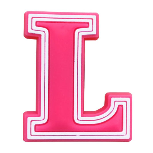 Fancharms Letter Charms Black White Pink Alphabet Accessories for Decoration Charms (Pink-L, One Size)