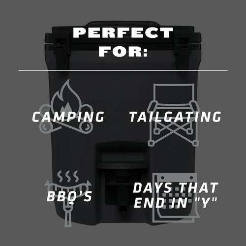 Stanley Adventure Fast Flow Water Jug 2 Gallon | Leakproof Ice Water Dispenser | Insulated Beverage Cooler | Easy Pour Spigot and Latched Foam Lid | BPA-Free | Charcoal