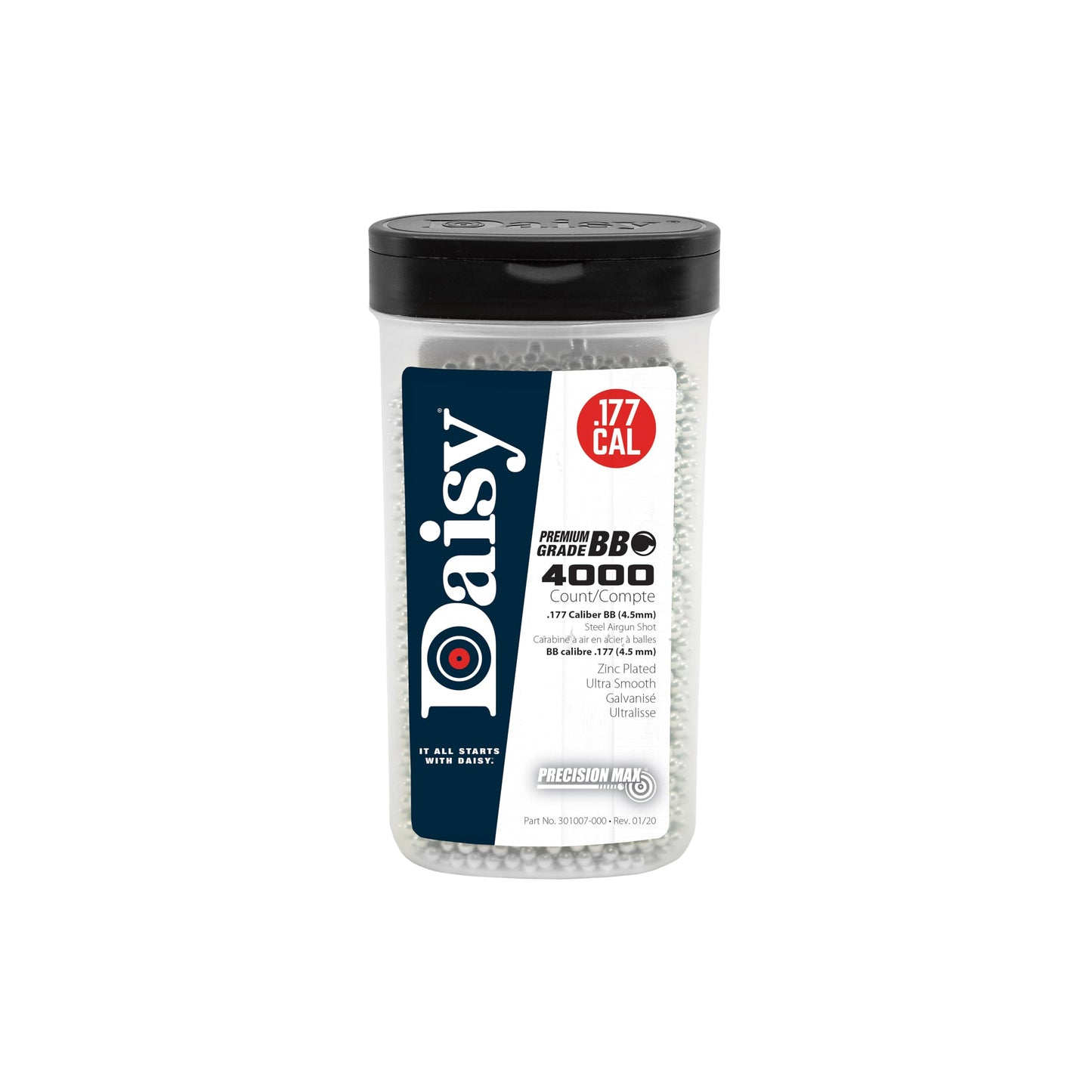 Daisy Premium Grade .177 Cal, 5.1 Grains, Zinc Plated BBS, 4000ct