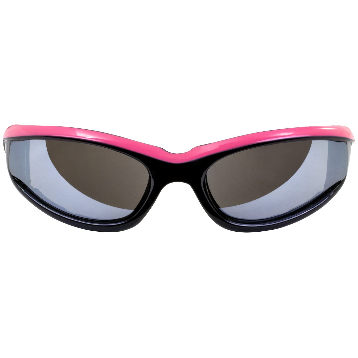 Global Vision Hawkeye Pink Frame Sunglasses Flash Mirror Lenses, Vented EVA Foam to keep sweat, wind, dust out of your eyes, UV400 and Scratch Resistant Unbreakable Shatterproof Polycarbonate Lenses