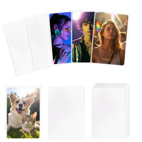 400 Pcs Kpop Photocard Sleeves 58×89mm Clear Photo Card Sleeves PVC Free & Acid Free Photocards Holder for Kpop Albums Photo Cards