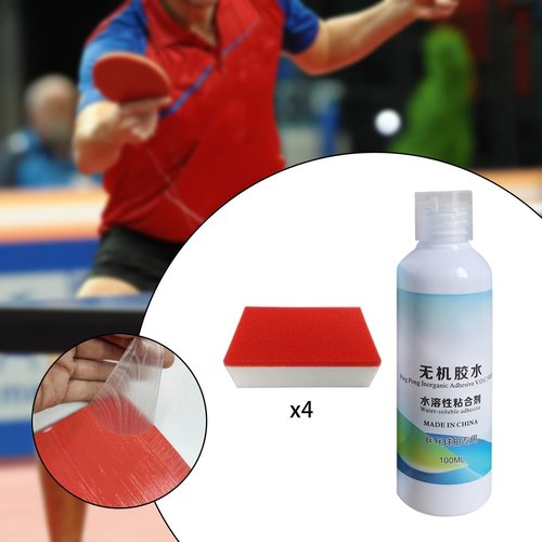 YIJU Table Tennis Racket Glue Portable DIY Easy to Apply to Replace Table Tennis Rubber with Sponges, Table Tennis Liquid Glue, 100ML