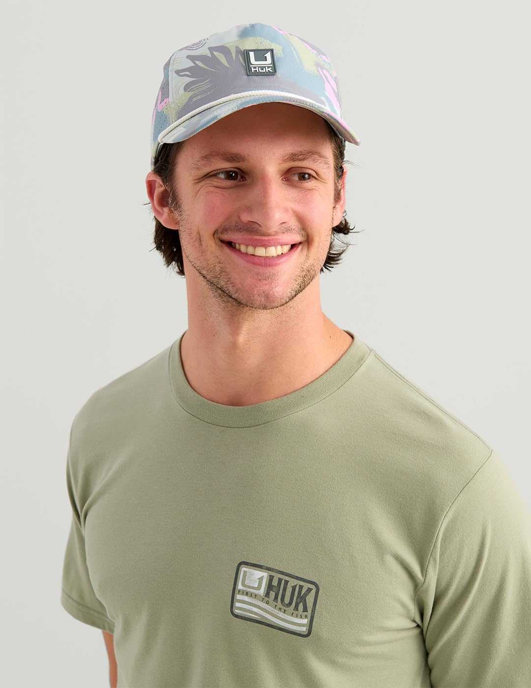 HUK Mens Short Sleeve Performance Tee, Fishing T-Shirt for Men, Born Wave - Seagrass, X-Large