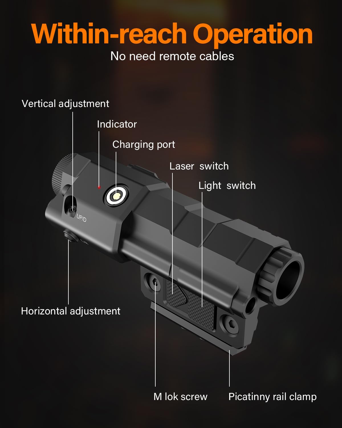 TOUGHSOUL Mlok/Picatinny 2 in 1 Flashlight Laser Sight Combo