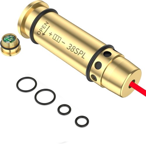 Gobxld Laser Training Cartridge for .38SPL/.357 with Built in Rubber Snap Cap for Dry Fire and Including Extra Back Cap and O-Rings
