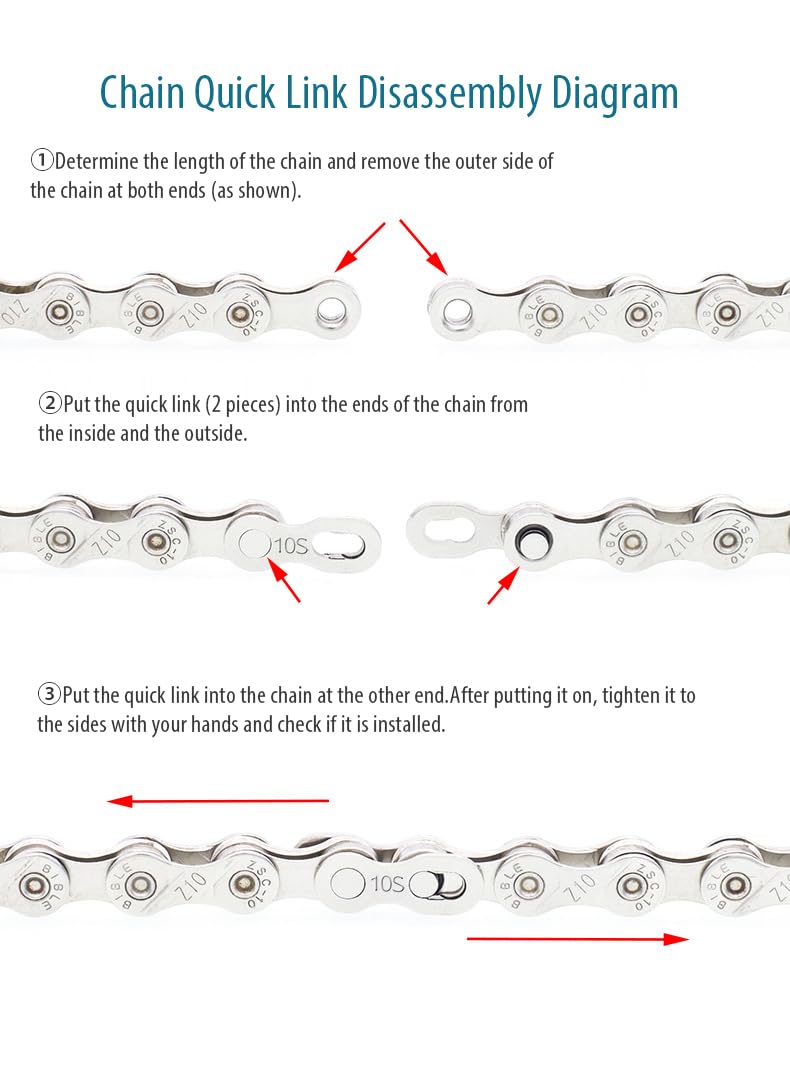 10 Pairs Bicycle Missing Link Universal 1/6/7/8-Speed Bicycle Chain Quick Link Versatile for MTB Road Bike Bicycle Casual Rides (6/7/8 Speed Silver)