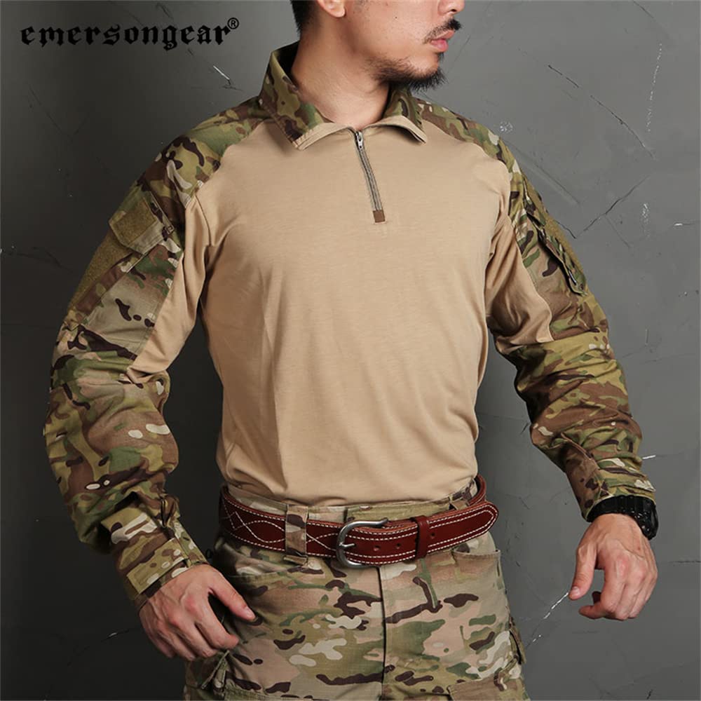 EMERSONGEAR Upgraded Version G3 Combat Shirt,Tactical Hiking Hunting Fishing Long Sleeve Camo Shirts for Men
