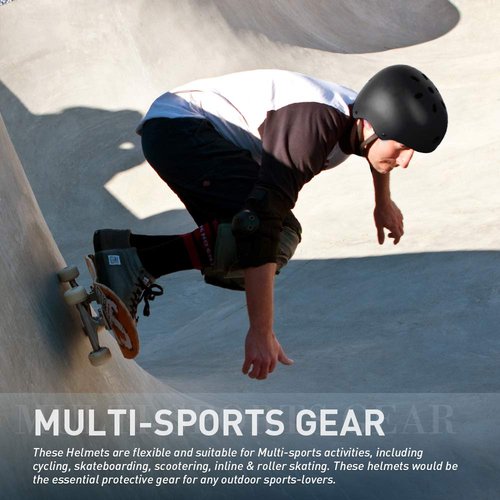JBM Helmet Multi-Sports Bike Cycling, Skateboarding, Scooter, BMX Biking, Two Wheel Electric Board Other Sports [Impact Resistance] (Black, Large)