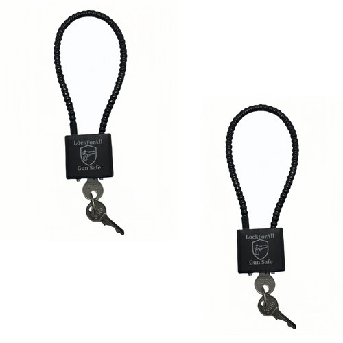 Lockforall 8.5" Cable Gun Locks with Keys-Hunting Sports, Keyed Alike Safe Lock CA DOJ Approved for Pistols, Handguns, Rifles, and Shotguns, Home, Storage Firearm Locking and Safety (2)