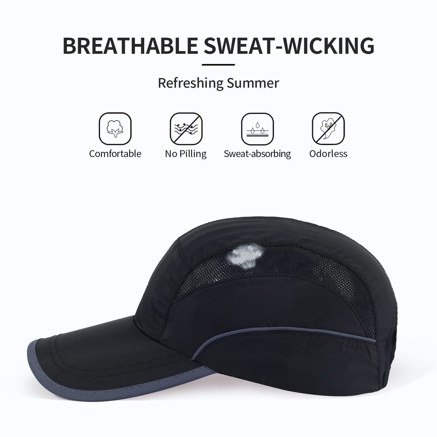 Kozinu Running Hat Mesh Sports Baseball Cap Quick Drying Cap for Men Women