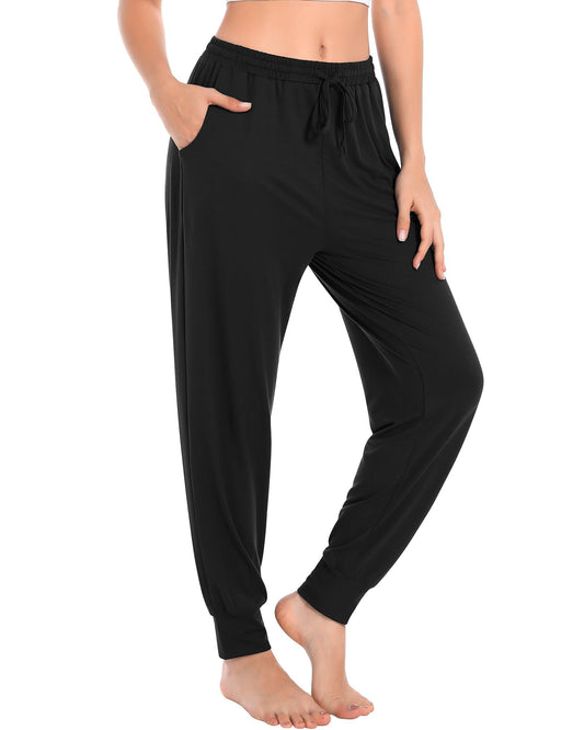 Envlon Yoga Pants with Pockets Women Sweat Casual Loose Sweatpants Black Soft Joggers Comfy Lounge Pants