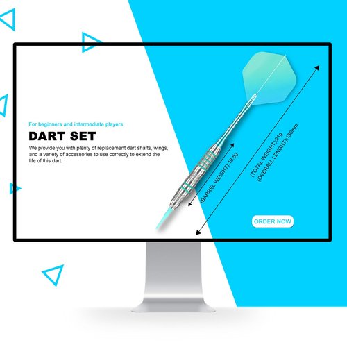 Lavishio Soft Tip Darts Sets - Soft Tip Darts for Electronic Dartboard Plastic Tip Darts Set with Aluminum Shafts + Extra 3 Dart Flights 3 Replace Plastic Shafts (Blue-Green)