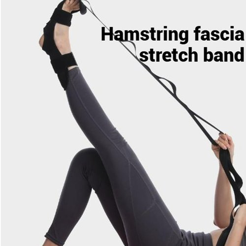 ldawu Izzila Stretching Strap with Loops and Detachable Foot, Izzila Calf & Foot Fascia Stretcher Used, Orthopedic Stretching Yoga Straps for Body Flex Stretching Improve Strength (Black)