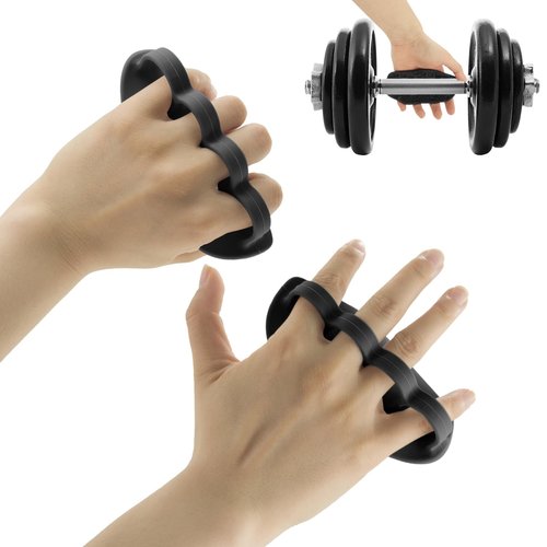 Anti-Slip Workout Grips: NEW Rubber Gym Grips Deadlifts Palm Protection Gloves for Weight Lifting, Dumbbell, Deadlift, Bar Pad Pull Up Grippers, Gym Training and Exercise for Men Women (Black Pair)