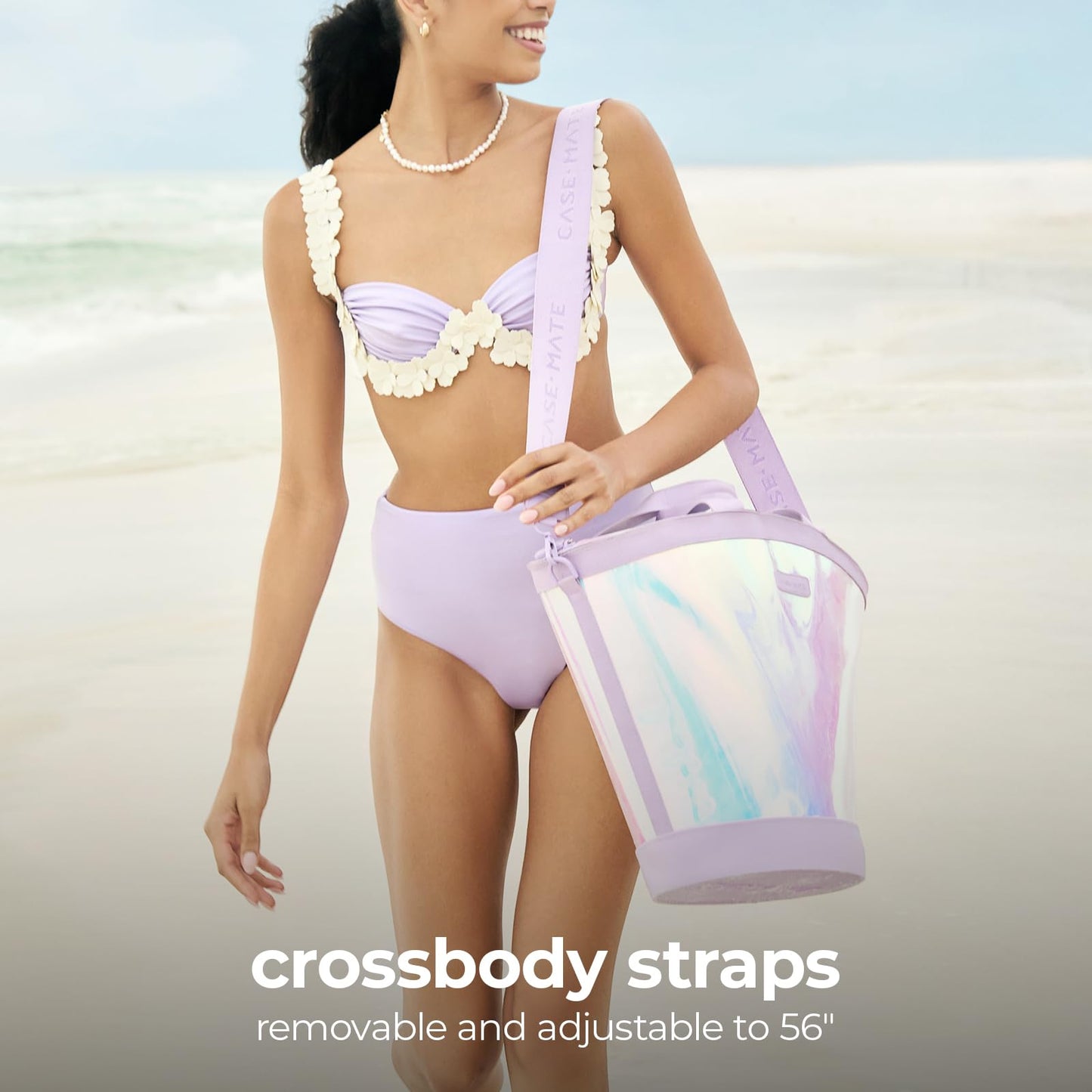 Case-Mate Soap Bubble Large Jelly Cooler Tote (12L) - Soft Cooler Bag w/Zippered Insulation - Keeps Drinks Cold for 24 hrs - Ideal for Beach & Weekend Getaways - Travel Tote w/Crossbody Strap