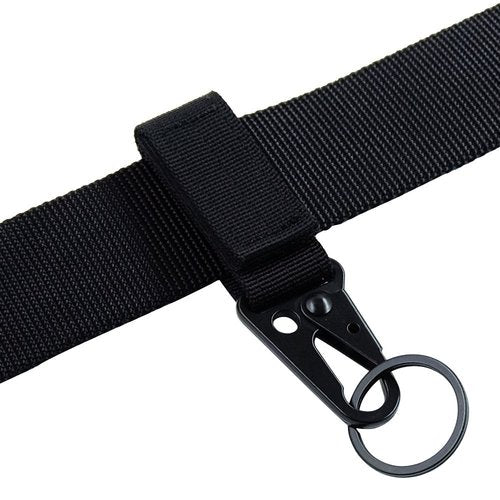 FAIRWIN Tactical Gear Clip, Nylon Key Ring Holder or Tactical Belt Keepers Military Utility Hanger Carabiner Tactical Molle Hook, Black, Tan, Green